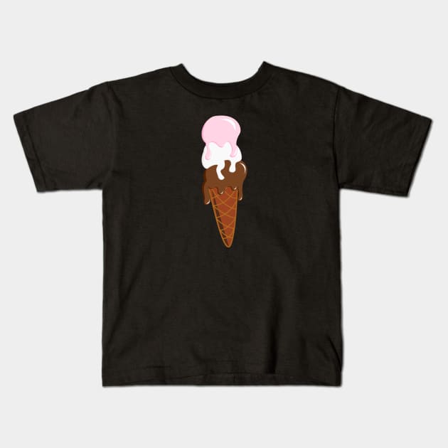 Neopolitan Ice Cream Kids T-Shirt by traditionation